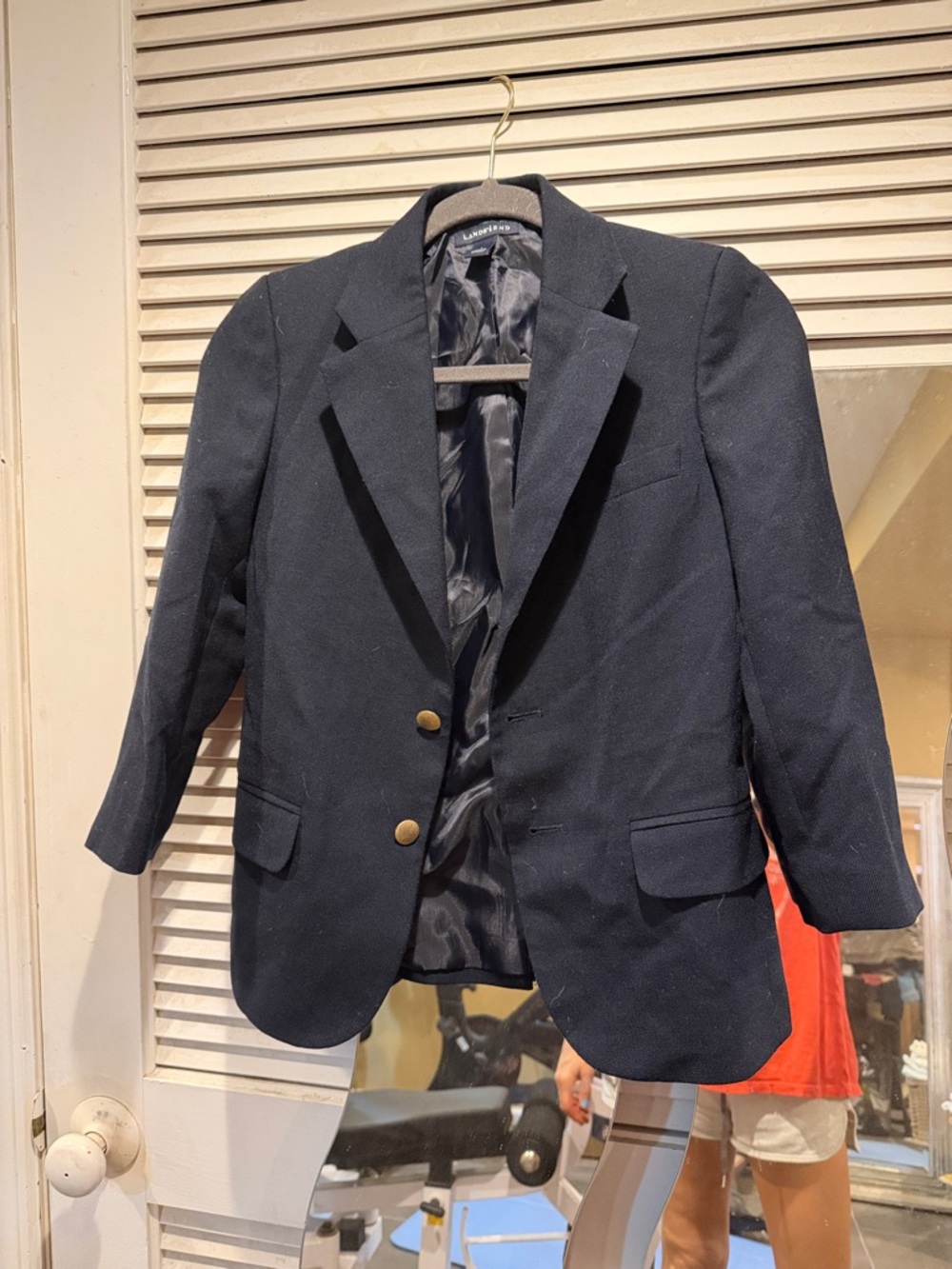 LANDS END - BOY'S size 8 - Classic Navy Men's Two-Button Blazer - LIKE NEW
